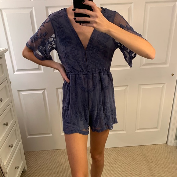 Embroidered Lace Romper - Picture 2 of 6